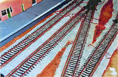 Picture of the conductor rail on Colin Duff's previous layout